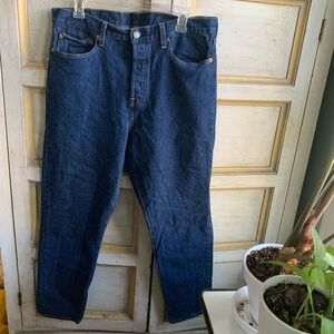 LEVI’S Dark Wash Slim Straight Tapered Mom Jeans